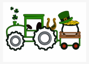 Tractor With Shamrock And Irish Hat Applique Machine