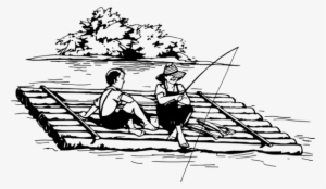 Rafting Computer Icons Drawing - Clip Art Black And White Fishing