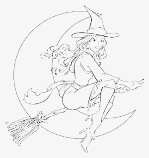 Sexy Witch On Halloween Day Coloring Page - Halloween Witch Coloring Pages