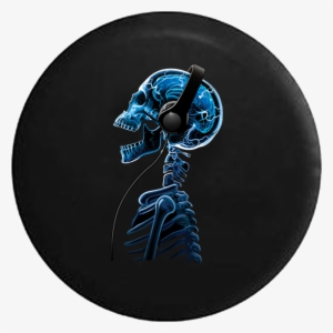 Skeleton Skull Headphones Lightning Electricity Jeep - T-shirt: Skelephones, Xl. T-shirt
