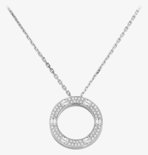 Love Necklace, Diamond-pavedwhite Gold, Diamonds - Cartier Love Necklace Pave Diamonds White Gold