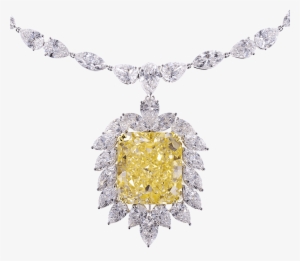 Radiant-cut Fancy Intense Yellow Diamond Pendant - Yellow Diamond Jewellery