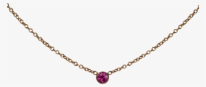 Solitaire Pink Sapphire Necklace - Necklace