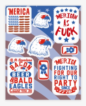 'merica Patriotic Party Sticker - Sticker
