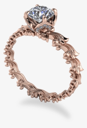 Delicate Rose Gold Scroll Repeating Pattern Band With - Gold