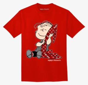 Supply & Demand-linus X Lv Supreme Red Tee - Charlie Brown Supreme Shirt