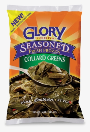 Frozen Seasoned Collard Greens - Glory Foods, Seasoned, Mustard Greens, 27oz Can