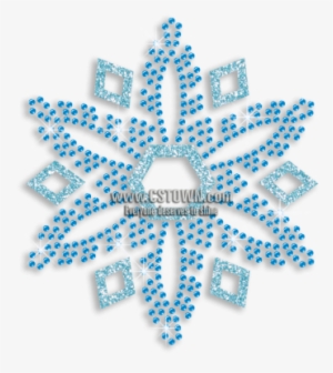 Single Piece Of Blue Snowflake Hot Fix Strass Design - Diagram