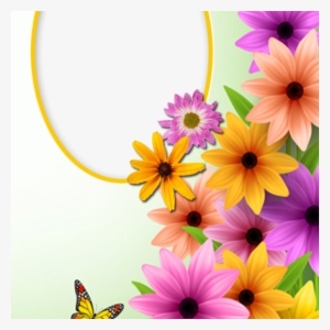 Frame With Spring Flowers And Butterfly - Vance Industries Surface Saver Tempered Glass Cutting