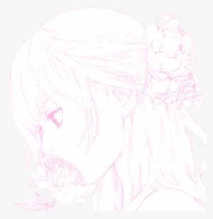 Anime, Flower, And Girl Image - Sketch