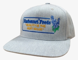 Light Grey "throwback" Cap With Retro-style Bluebonnet - Bluebonnet Feeds Hat