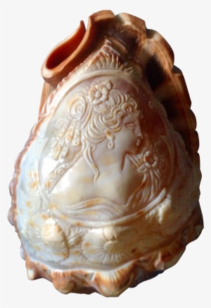 Conch Shell Cameo Vintage Victorian Woman Carved Cameo - Retro Conch Shell Lamp