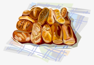 Vector Illustration Of French Bakery Baked Bread Loaves - Gelbwurst