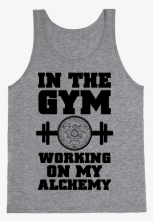 In The Gym Working On My Alchemy Tank Top - 100 Squats 100 Situps A Day