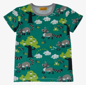 Short Sleeve Shirt, Generous Fit For Kids, Raccoon - Paita