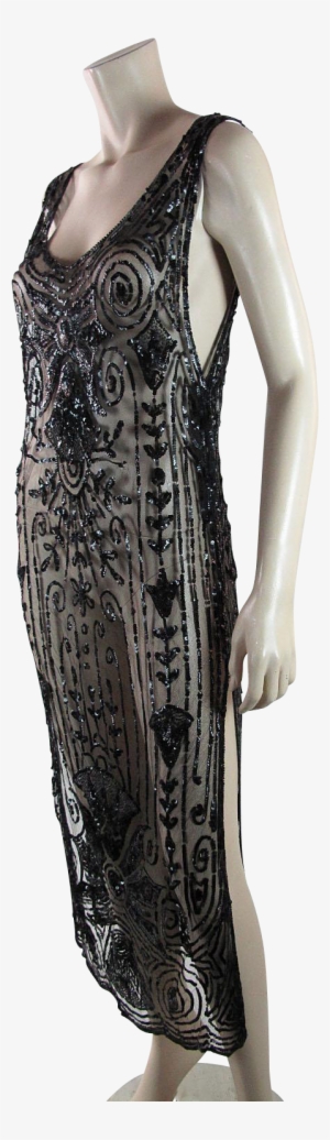 Art Deco 1920's Vintage Beaded And Sequined Tabard - Cocktail Dress