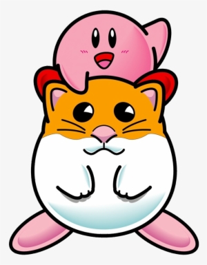 Kirby Sitting On Rick's Shoulders - Kirby Dream Land 2 Png