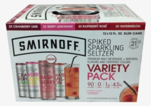 Smirnoff Spiked Sparkling Seltzer, Variety Pack, 12