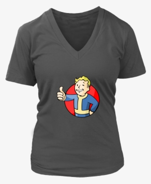 Fallout Vault Boy Thumbs Up Women's V Neck T Shirt - Vault Boy
