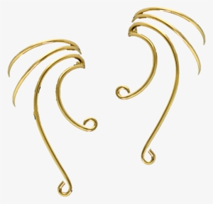 Plain Long Curly Q Gold On Sterling Silver Non-pierced - Body Jewelry