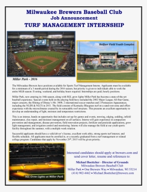 Brewers Turf Posting 2016 - Baseball Park