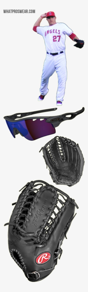 Mike Trout Glove Model, Mike Trout Sunglasses, Rawlings - Mike Trout With Baseball Sunglasses