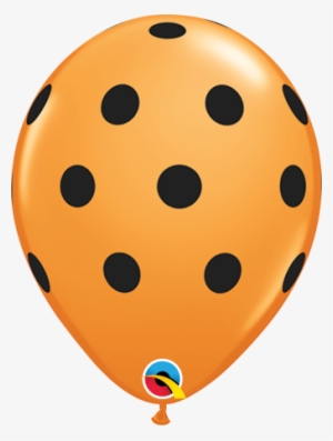 Orange Polka Halloween Balloons, Orange Polka Halloween - Polka Dots Black And Orange Halloween (6) Latex Helium