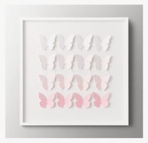 Hand Folded Paper Butterfly Ombre Art Pink