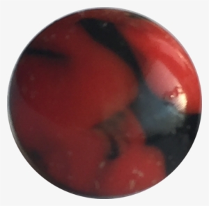 Red And Black Abstract Vintage Small Glass Button - Gemstone