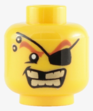Buy Lego Minifigure Head With Eye Patch And Gold Teeth - Lego Minifigure Head Png