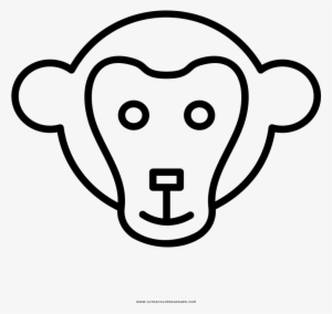 Monkey Face Coloring Page - Cara De Mono Para Dibujar