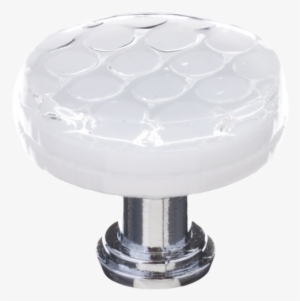 Honeycomb White Round Knob - Sietto Texture 1-1/4" (32mm) Round Glass Cabinet Knob