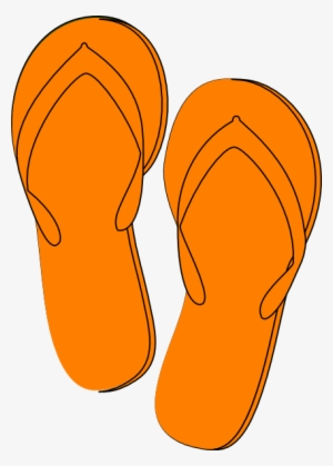 Orange Clipart Slipper - Orange Flip Flops Clipart