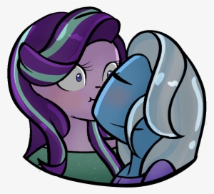 Equestria Girls-ified, Eyes Closed, Female, - Trixie And Starlight Kiss