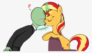 Exclamation Point, Eyes Closed, Human, Interspecies, - Anon X Sunset Shimmer
