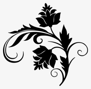 Drawing Flower Black And White Silhouette Leaf - Clip Art