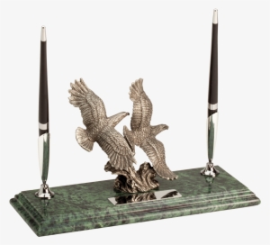 Double Soaring Eagle - Soaring Eagles Personalized Desktop Pen Stand