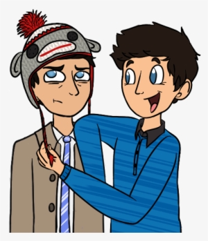 My Mediocre Version Of The 'cas Wearing A Sock-monkey - Cartoon