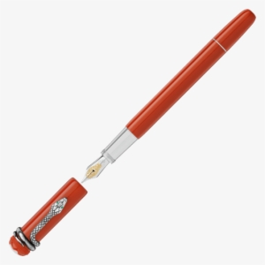 Developed By Montblanc In 1906, The 'rouge Et Noir' - Montblanc Heritage Rouge Et Noir Coral Fountain Pen