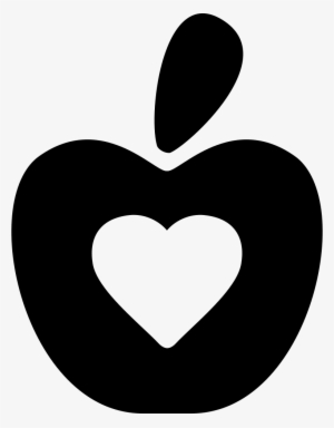 Healthy Food Symbol Of An Apple With A Heart Comments - Comida Saludable Icon Png