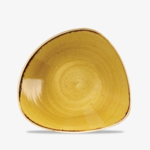 Churchill Stonecast Triangle Bowl Mustard Seed Yellow - Triangular Bowl - 600ml, Mustard Seed Yellow (box