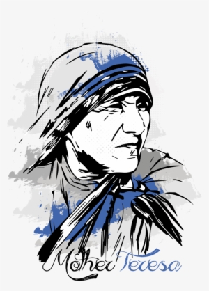 Mother Teresa Men's Printed T Shirt - Mother Teresa Graphic Design