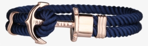 Paul Hewitt Phreps Bracelet Navy With Rose Gold Anchor - Paul Hewitt Bracelet