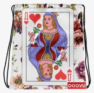 Ace Of Hearts Drawstring Bag