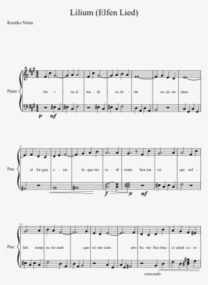 Lilium Sheet Music 1 Of 2 Pages - Elfen Lied Piano Easy