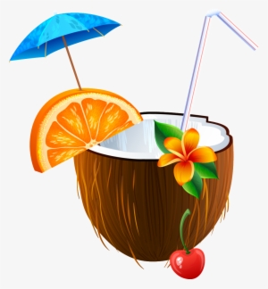 Coconut Cartoon Transparent - Coconut Juice Clipart Png