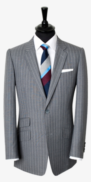 Handmade Business Suit In Grey Pinstripe - Grey Pinstripe Single Breasted Suit