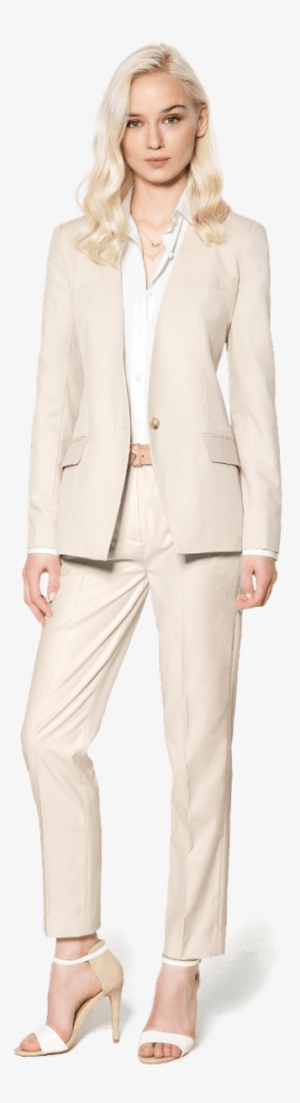 Beige Wool Blend Pant Suit - Moscow