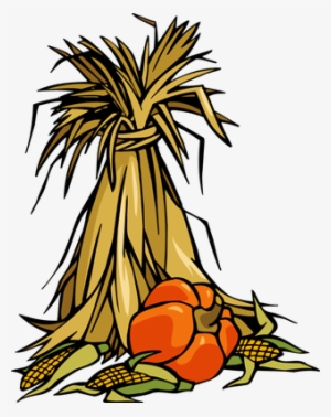 Corn Stalk Bundle Clipart - Corn Stalks And Pumpkin Clipart
