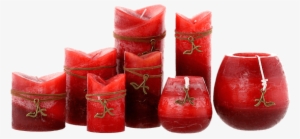 Unscented Candle 5x10cm, Red - Vase
